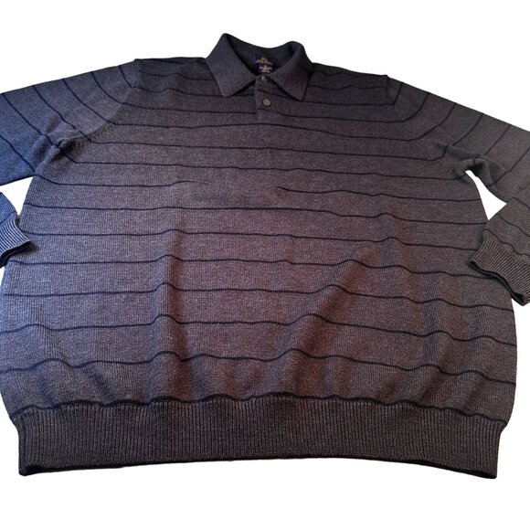 Brooks Brothers 346 Merino Wool Polo Sweater Mens Extra Fine Italian Button Top - Picture 1 of 16